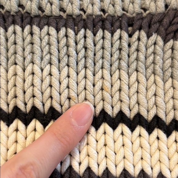 Vintage Y2K Gap Striped Turtleneck Cotton Chunky Knit Sweater Size Medium M - Picture 6 of 6